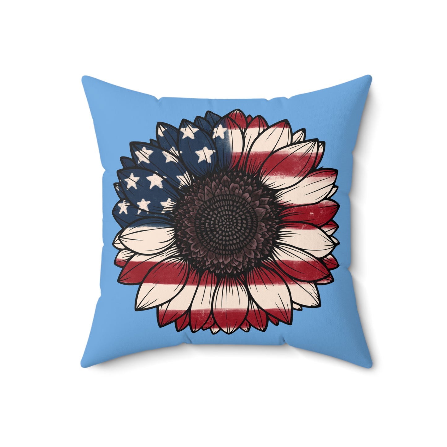 (pillow) USA Sunflower Spun Polyester Square Pillow