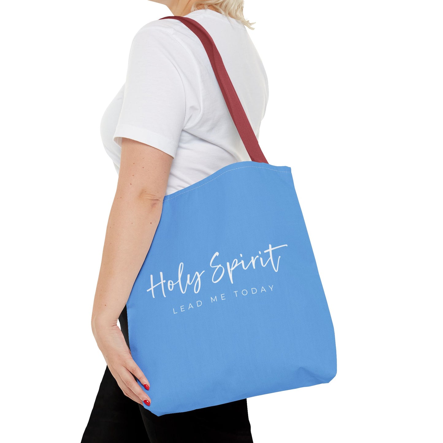 (tote bags) Holy Spirit Lead Me Today (light blue)