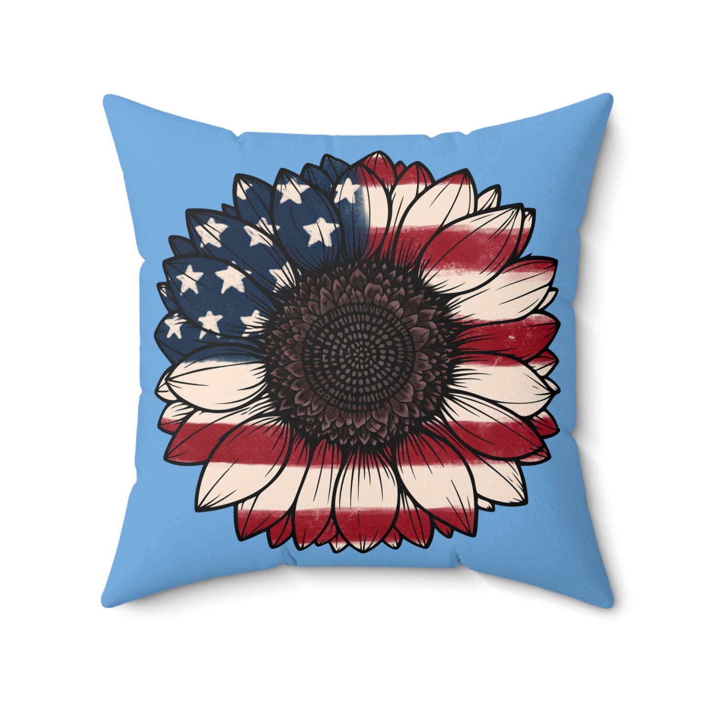 (pillow) USA Sunflower Spun Polyester Square Pillow