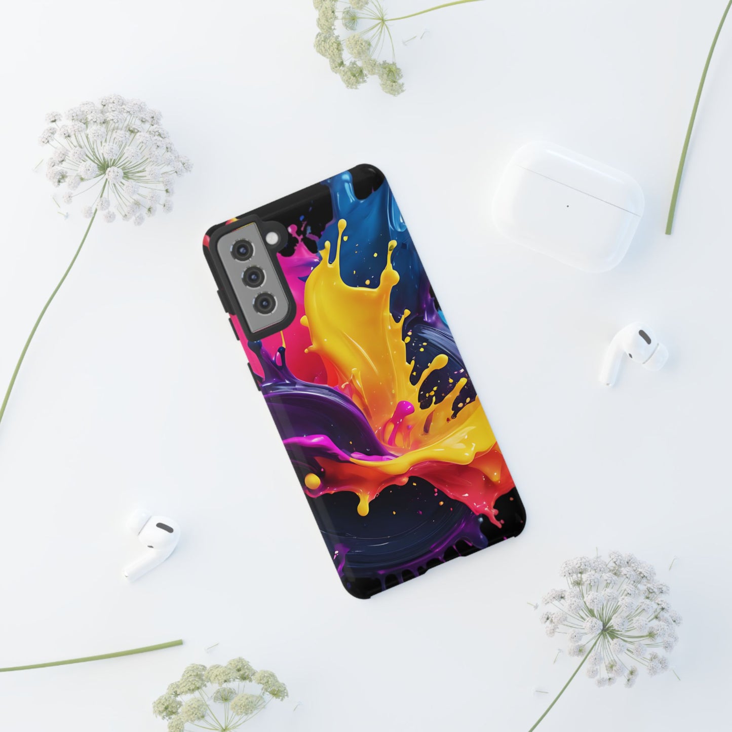 (phone cases) 3D ink splashes Tough Cases