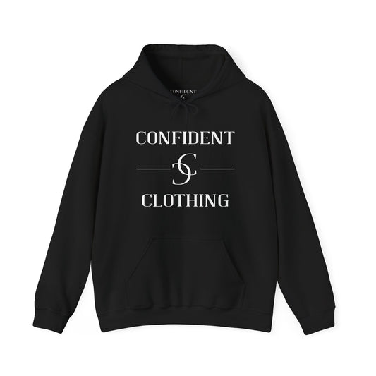 cc (Unisex) multi-color Confident Clothing Luxury Hooded Sweatshirt (line white logo nc)