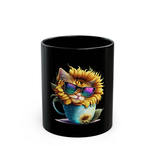 (mugs) Sunflower Kitty Mug (11oz, 15oz)