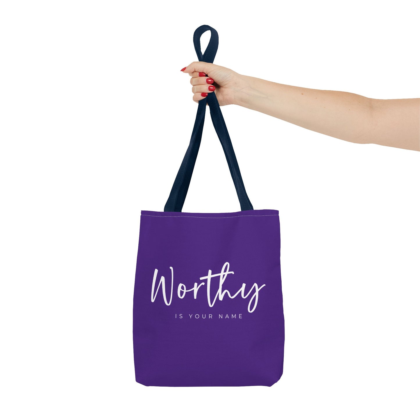 (tote bags) Worthy is Your Name  purple)