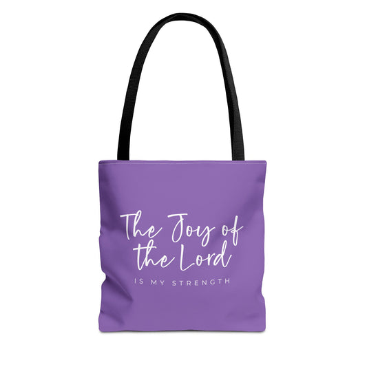 (tote bags) The Joy of the Lord is my Strength (light purple)