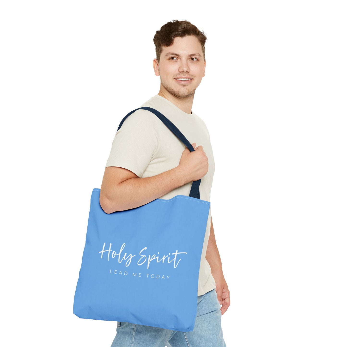 (tote bags) Holy Spirit Lead Me Today (light blue)