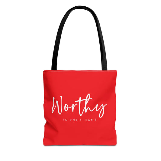 (tote bags) Worthy is Your Name (red)