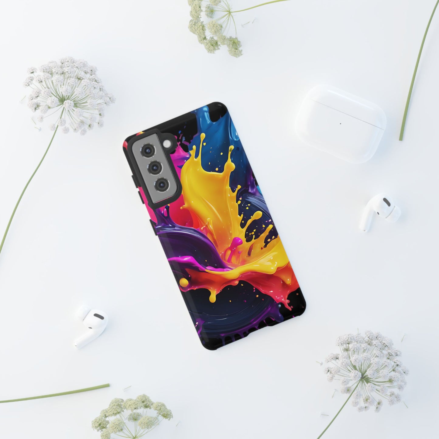 (phone cases) 3D ink splashes Tough Cases