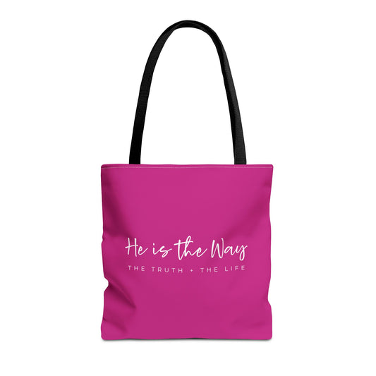 (tote bags) He is the Way the Truth the Life (pink)